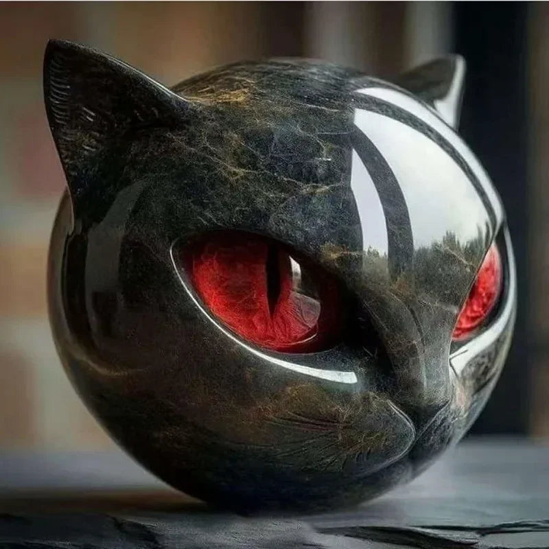 Decorative Black Cat Stone Figurine